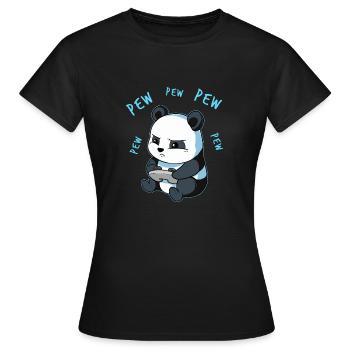 Panda Bear Online Pew Gamer Gaming PC Video Game - Women's T-Shirt - black - Front - AI Model Female 172 dark (172cm)