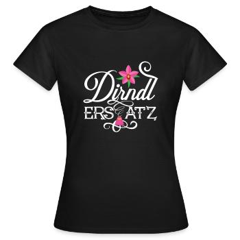 Dirndl Ersatz - Frauen T-Shirt - Schwarz - Vorne - AI Model Female 172 dark (172cm)