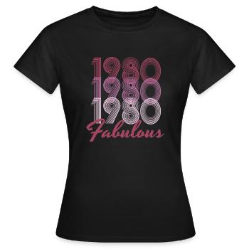 1980's Birthday 40 years old Vintage Fabulous - Women's T-Shirt - black - Front - AI Model Female 172 dark (172cm)