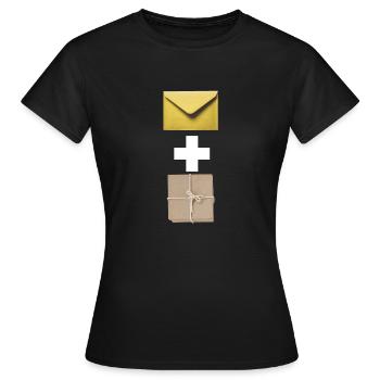 Courrier, courrier, colis. - T-shirt Femme - noir - Devant - AI Model Female 172 dark (172cm)