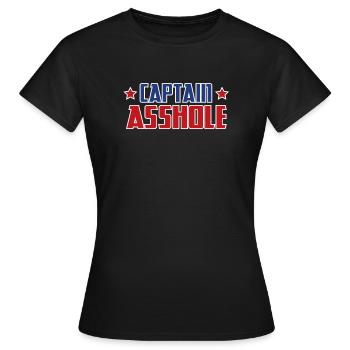 USA flag asshole captain gift - Women's T-Shirt - black - Front - AI Model Female 172 dark (172cm)