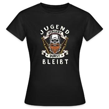 Youth passes, thirst remains shirt - Funny Spru - Women's T-Shirt - black - Front - AI Model Female 172 dark (172cm)