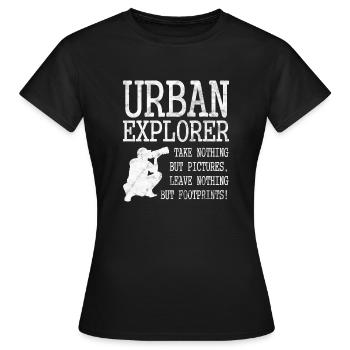 Urban Explorer Lost Place - T-shirt Femme - noir - Devant - AI Model Female 172 dark (172cm)
