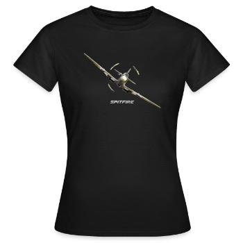 Supermarine Spitfire Battle of Britain Flugzeug - Frauen T-Shirt - Schwarz - Vorne - AI Model Female 172 dark (172cm)