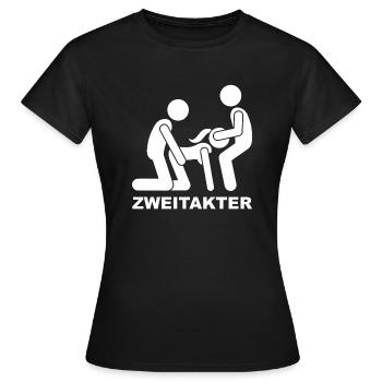 Deux temps deux temps deux temps - T-shirt Femme - noir - Devant - AI Model Female 172 dark (172cm)