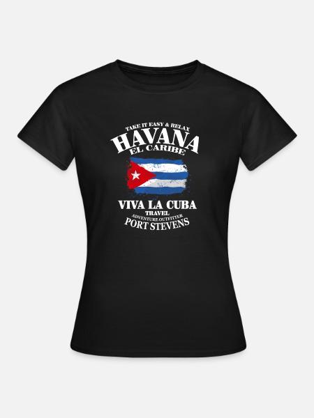 Havana - Cuba Flag - T-shirt dam - svart