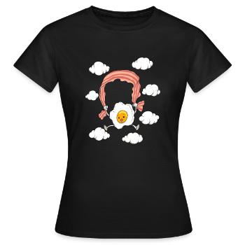 Air petit déjeuner ciel oeufs bacon oeuf au plat - T-shirt Femme - noir - Devant - AI Model Female 172 dark (172cm)