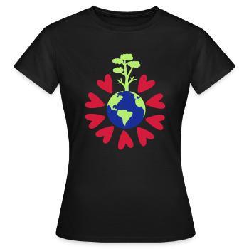 Aimez notre planète Terre - T-shirt Femme - noir - Devant - AI Model Female 172 dark (172cm)