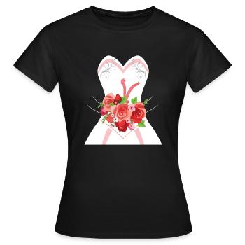 Simple Wedding Dress design for Bridal Showers - Women's T-Shirt - black - Front - AI Model Female 172 dark (172cm)