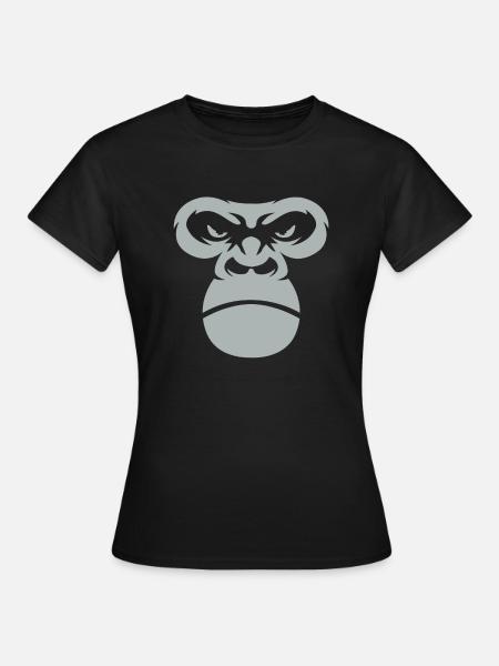 Gorilla Face Silverback Monkey Gift - Women's T-Shirt - black