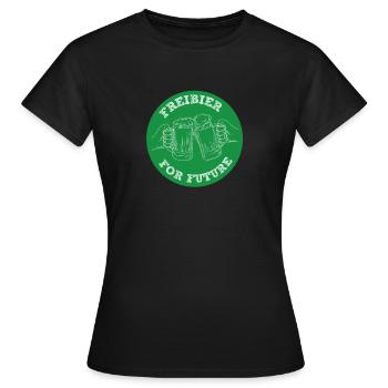 Freibier for Future - Fridays for Future Parodie - Frauen T-Shirt - Schwarz - Vorne - AI Model Female 172 dark (172cm)