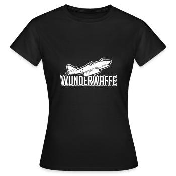 Miracle Weapon Me262 Schwalbe Jet Jet Airplane - Women's T-Shirt - black - Front - AI Model Female 172 dark (172cm)
