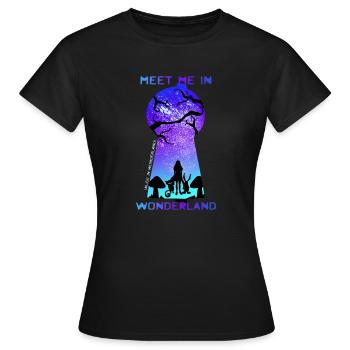 Rencontrez-moi au pays des merveilles - T-shirt Femme - noir - Devant - AI Model Female 172 dark (172cm)