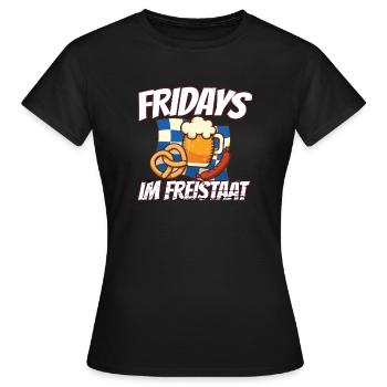 Fridays im Freistaat Bayern - Frauen T-Shirt - Schwarz - Vorne - AI Model Female 172 dark (172cm)