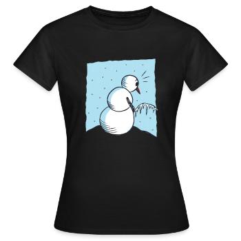 Pipi bonhomme de neige - T-shirt Femme - noir - Devant - AI Model Female 172 dark (172cm)