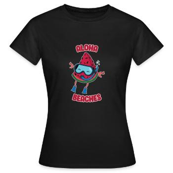 Wassermelone Aloha Beaches Taucher Badeurlaub - Frauen T-Shirt - Schwarz - Vorne - AI Model Female 172 dark (172cm)