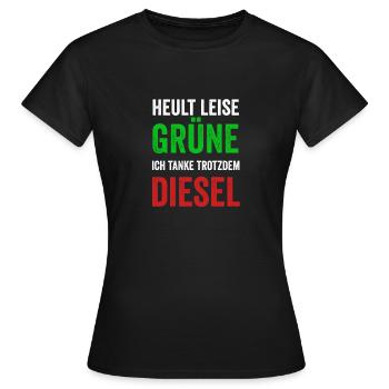Anti Grünen Shirt FCK GRN Lustiges Geschenk - Frauen T-Shirt - Schwarz - Vorne - AI Model Female 172 dark (172cm)