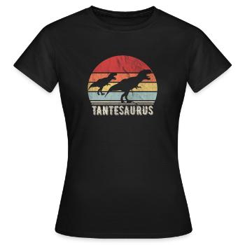 Tantesaurus Tante Geschenkidee lustig Dinosaurier - Frauen T-Shirt - Schwarz - Vorne - AI Model Female 172 dark (172cm)