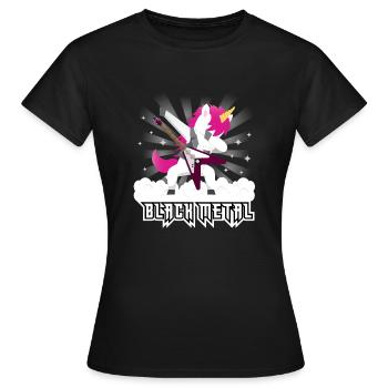 Black Metal Unicorn - Frauen T-Shirt - Schwarz - Vorne - AI Model Female 172 dark (172cm)
