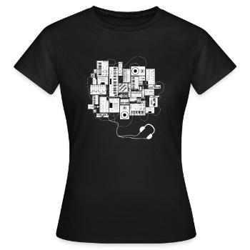 Produzent elektronischer Musik - Frauen T-Shirt - Schwarz - Vorne - AI Model Female 172 dark (172cm)