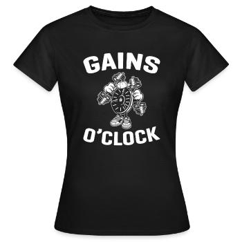 Gains o'clock - Women's T-Shirt - black - Front - AI Model Female 172 dark (172cm)