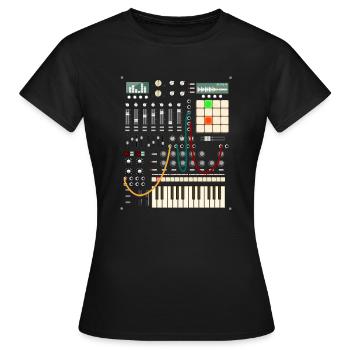 Producteur de musique et musicien électronique - T-shirt Femme - noir - Devant - AI Model Female 172 dark (172cm)