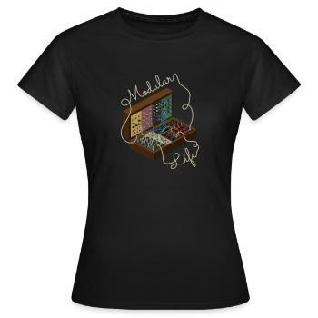 Modular Synthesizer - Women's T-Shirt - black - Front - AI Model Female 172 dark (172cm)