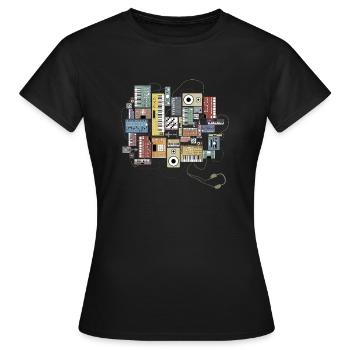 Producteur de musique et musicien électronique - T-shirt Femme - noir - Devant - AI Model Female 172 dark (172cm)