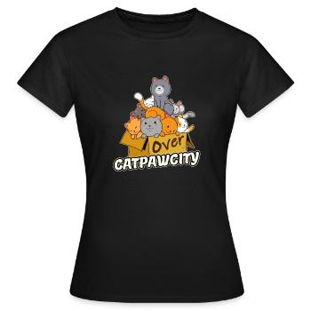 Overcapacity capacity Crowded cats kitten - Women's T-Shirt - black - Front - AI Model Female 172 dark (172cm)