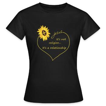 Ce n'est pas une religion c'est une relation tournesol - T-shirt Femme - noir - Devant - AI Model Female 172 dark (172cm)