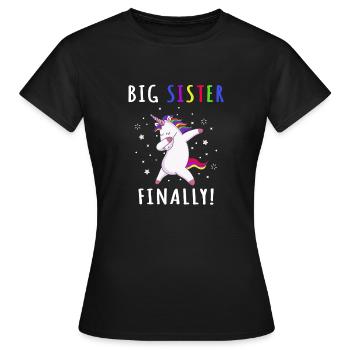 Grande soeur enfin chemise de licorne - Licorne - T-shirt Femme - noir - Devant - AI Model Female 172 dark (172cm)