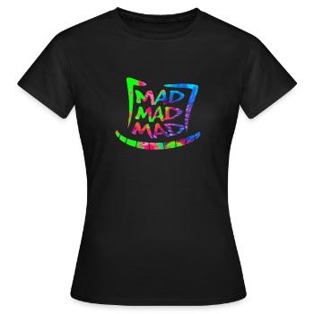 Gardez Wonderland Mad Hat Hatter - T-shirt Femme - noir - Devant - AI Model Female 172 dark (172cm)