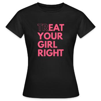 Traitez votre fille à droite Oral Mange Mange - T-shirt Femme - noir - Devant - AI Model Female 172 dark (172cm)