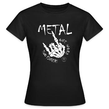 Pommes fourche Devil Horns rocker heavy metal main - T-shirt Femme - noir - Devant - AI Model Female 172 dark (172cm)