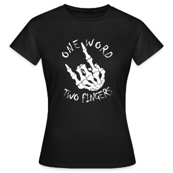 Fourche française Devil Horns Heavy Metal Rocker Hand - T-shirt Femme - noir - Devant - AI Model Female 172 dark (172cm)