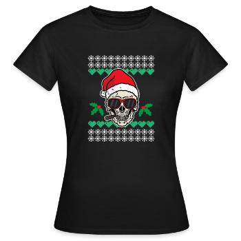 Gothic Anti Xmas Skull I Gift for Christmas - Women's T-Shirt - black - Front - AI Model Female 172 dark (172cm)