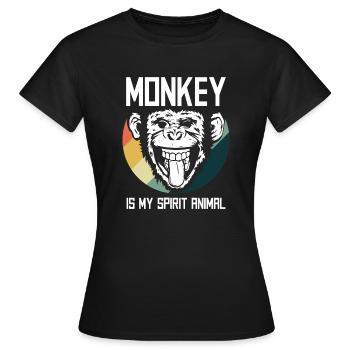 Monkey Gift present Idea - Women's T-Shirt - black - Front - AI Model Female 172 dark (172cm)