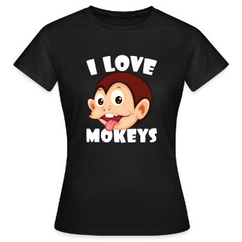 Monkey Gift present Idea - Women's T-Shirt - black - Front - AI Model Female 172 dark (172cm)