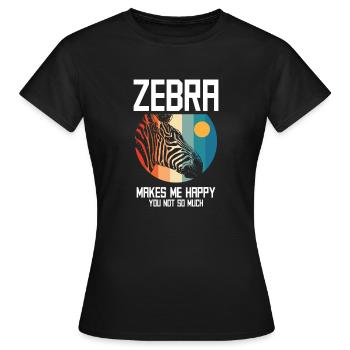 Zebra Gift present Idea - Women's T-Shirt - black - Front - AI Model Female 172 dark (172cm)