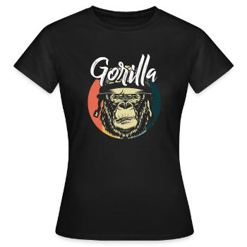 Gorilla Gift present Idea - Women's T-Shirt - black - Front - AI Model Female 172 dark (172cm)