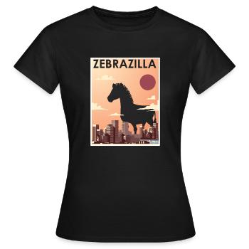 Zebra Gift present Idea - Women's T-Shirt - black - Front - AI Model Female 172 dark (172cm)