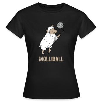 Wolliball Schaf stricken geschenk volleyball - Frauen T-Shirt - Schwarz - Vorne - AI Model Female 172 dark (172cm)