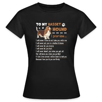 Basset Hound Basset Hound Promesse - T-shirt Femme - noir - Devant - AI Model Female 172 dark (172cm)