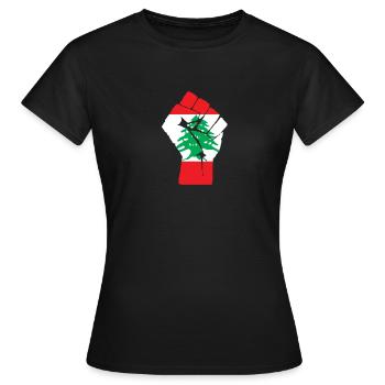Lebanon Demonstation Lebanese Flag Revolution - Frauen T-Shirt - Schwarz - Vorne - AI Model Female 172 dark (172cm)