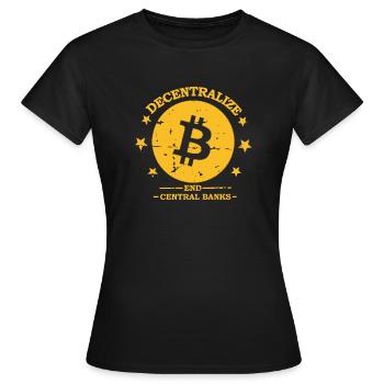 END CENTRALBANKS FED BITCOIN CRYPTO-WÄHRUNG - Frauen T-Shirt - Schwarz - Vorne - AI Model Female 172 dark (172cm)
