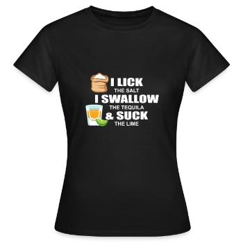 Tequila Funny Sexual Flirt Alcool Cadeau De Sel - T-shirt Femme - noir - Devant - AI Model Female 172 dark (172cm)