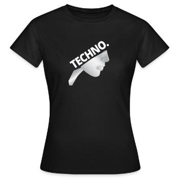Techno Nonne - Dark Techno, Dark Minimal Techno, H - T-shirt Femme - noir - Devant - AI Model Female 172 dark (172cm)