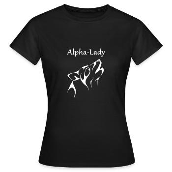 Wolf Alpha Frauen Lady selbstbewusst - Frauen T-Shirt - Schwarz - Vorne - AI Model Female 172 dark (172cm)