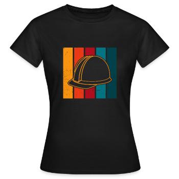 Casque de travailleur de la construction - T-shirt Femme - noir - Devant - AI Model Female 172 dark (172cm)
