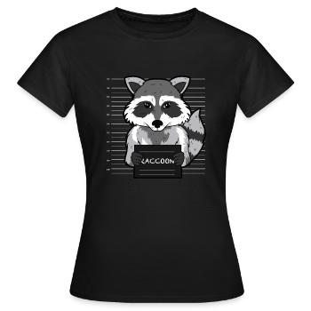 Waschbär - Frauen T-Shirt - Schwarz - Vorne - AI Model Female 172 dark (172cm)
